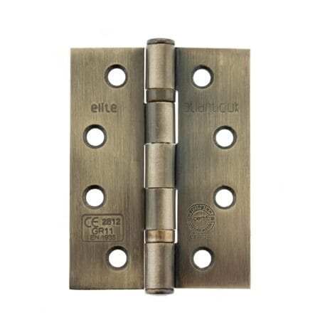 Antique Brass Atlantic Ball Bearing Hinges Grade 11 Fire Rated 4" x 3" x 2.5mm - (AHG111433AB)