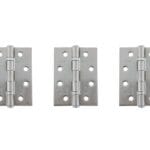 Satin Chrome Atlantic Ball Bearing Hinges Grade 11 Fire Rated 4" x 3" x 2.5mm set of 3 - (AHG111433SC(3))