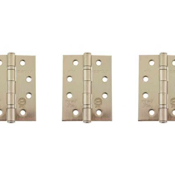 Satin Nickel Atlantic Ball Bearing Hinges Grade 11 Fire Rated 4" x 3" x 2.5mm set of 3 - (AHG111433SN(3))