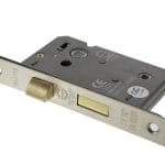 Satin Nickel Atlantic Bathroom Lock [CE] 3" - (ALKBATH3SN)