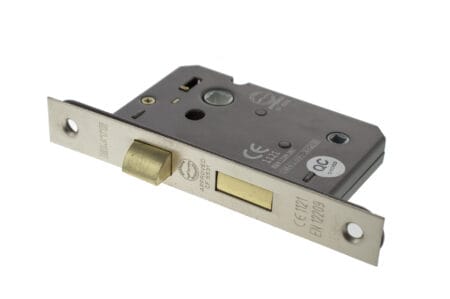 Satin Nickel Atlantic Bathroom Lock [CE] 3" - (ALKBATH3SN)