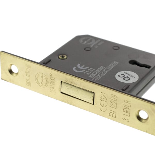 Polished Brass Atlantic 3 Lever Key Deadlock [CE] 2.5" - (ALKDEAD3LK25PB)