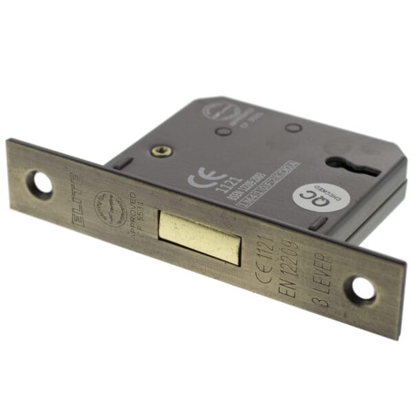 Matt Antique Brass Atlantic 3 Lever Key Deadlock [CE] 3" - (ALKDEAD3LK3MAB)