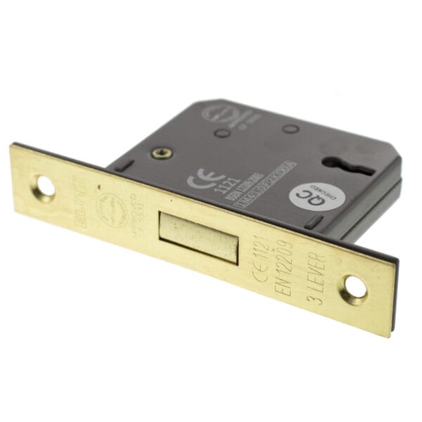 Satin Brass Atlantic 3 Lever Key Deadlock [CE] 3" - (ALKDEAD3LK3SB)