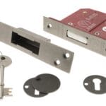 Distressed Silver Atlantic 5 Lever Key Deadlock [BS] 2.5" - (ALKDEAD5LK25DS)
