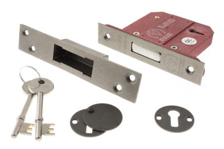 Distressed Silver Atlantic 5 Lever Key Deadlock [BS] 3" - (ALKDEAD5LK3DS)
