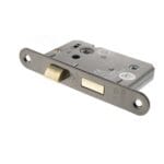 Black Nickel Atlantic Radius Corner Bathroom Lock [CE] 2.5" - (ALKRCBATH25BN)