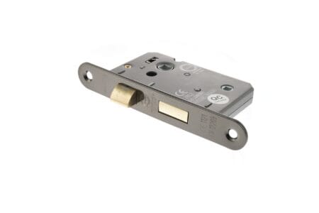 Black Nickel Atlantic Radius Corner Bathroom Lock [CE] 2.5" - (ALKRCBATH25BN)