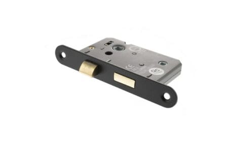 Matt Black Atlantic Radius Corner Bathroom Lock [CE] 3" - (ALKRCBATH3MB)