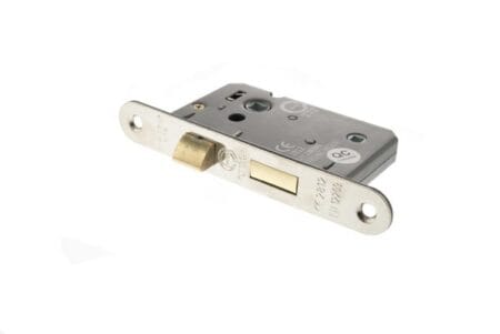 Polished Nickel Atlantic Radius Corner Bathroom Lock [CE] 3" - (ALKRCBATH3PN)