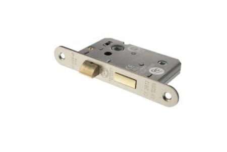 Satin Nickel Atlantic Radius Corner Bathroom Lock [CE] 3" - (ALKRCBATH3SN)
