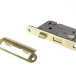 Satin Brass Atlantic Radius Corner Bathroom Lock [CE] 3" - (ALKRCBATH3SB)