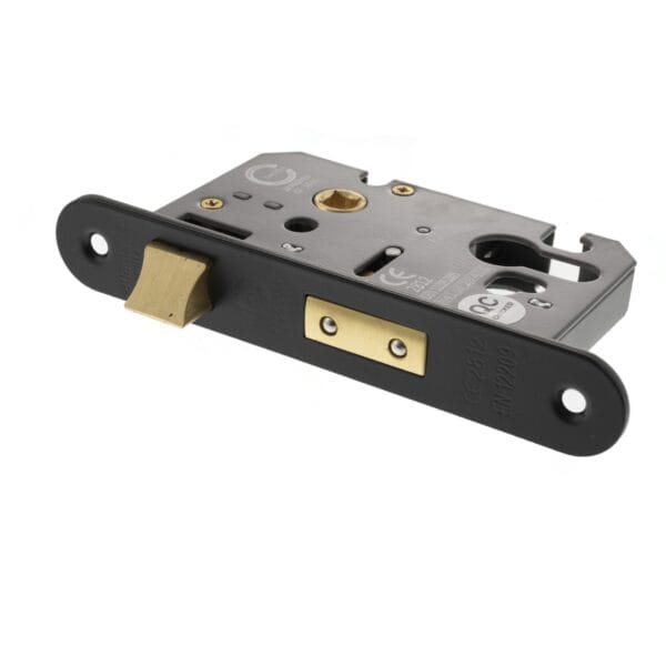 Matt Black Atlantic Euro Radius Corner Sashlock [CE] 2.5" - (ALKRCSASHE25MB)