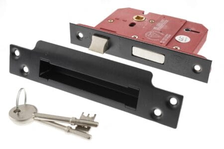 Matt Black Atlantic 5 Lever Key Sashlock [BS] 2.5" - (ALKSASH5LK25MB)
