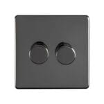 Eurolite Concealed 3mm 2 Gang Led Push On Off 2Way Dimmer - Black Nickel Eurolite Concealed 3mm 2 Gang Led Push On Off 2Way Dimmer - Black Nickel (ECBN2DLED)