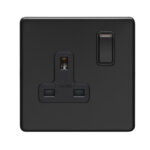 Eurolite Concealed 3mm 1 Gang Socket - Matt Black Eurolite Concealed 3mm 1 Gang Socket - Matt Black (ECMB1SOB)