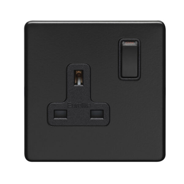 Eurolite Concealed 3mm 1 Gang Socket - Matt Black Eurolite Concealed 3mm 1 Gang Socket - Matt Black (ECMB1SOB)