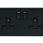 Eurolite Concealed 3mm 2 Gang Socket - Matt Black Eurolite Concealed 3mm 2 Gang Socket - Matt Black (ECMB2SOB)