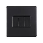 Eurolite Concealed 3mm 3 Gang Switch - Matt Black Eurolite Concealed 3mm 3 Gang Switch - Matt Black (ECMB3SWB)