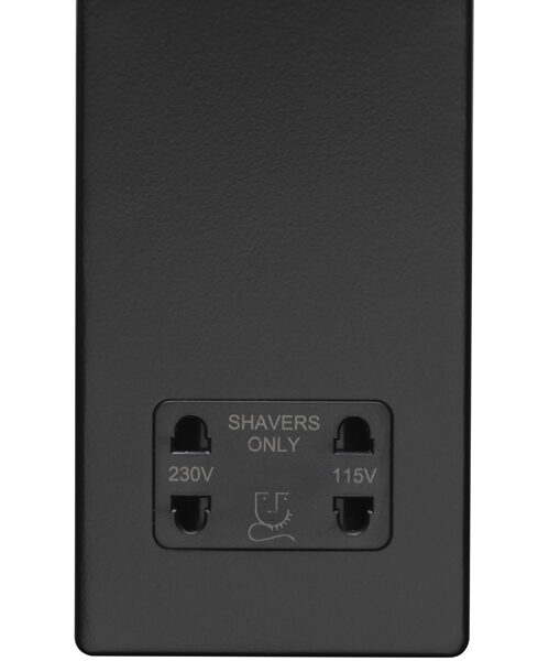 Eurolite Concealed 3mm Shaver Socket - Matt Black Eurolite Concealed 3mm Shaver Socket - Matt Black (ECMBSHSB)
