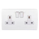 Eurolite Concealed 3mm 2 Gang Socket - Matt White Eurolite Concealed 3mm 2 Gang Socket - Matt White (ECW2SOW)