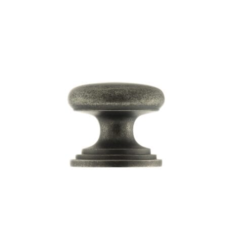Atlantic Distressed Silver Old English Lincoln Solid Brass Victorian Cabinet Knob 32mm on Concealed Fix - (OEC1232DS)