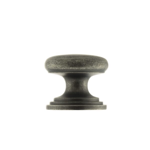 Atlantic Distressed Silver Old English Lincoln Solid Brass Victorian Cabinet Knob 32mm on Concealed Fix - (OEC1232DS)