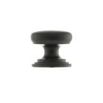 Atlantic Matt Black Old English Lincoln Solid Brass Victorian Cabinet Knob 32mm on Concealed Fix - (OEC1232MB)