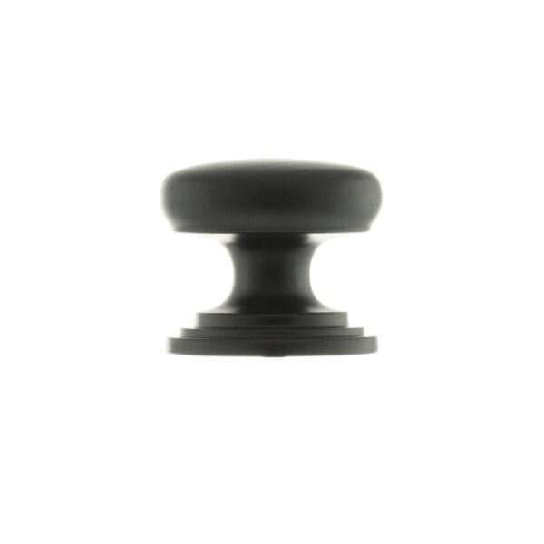 Atlantic Matt Black Old English Lincoln Solid Brass Victorian Cabinet Knob 32mm on Concealed Fix - (OEC1232MB)
