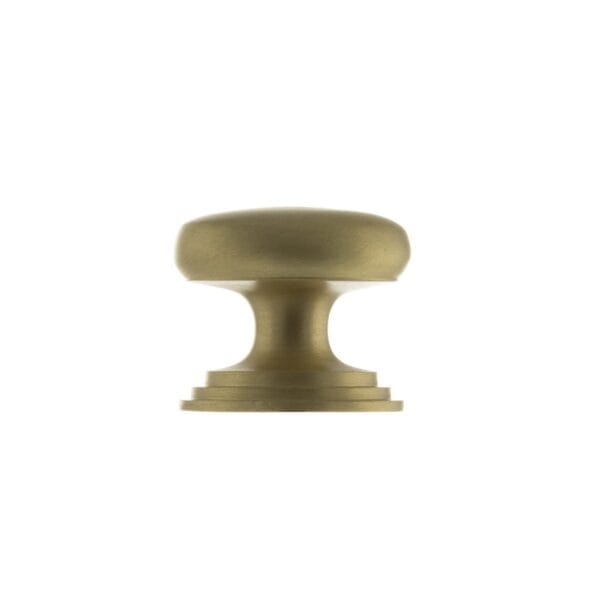 Atlantic Satin Brass Old English Lincoln Solid Brass Victorian Cabinet Knob 32mm on Concealed Fix - (OEC1232SB)
