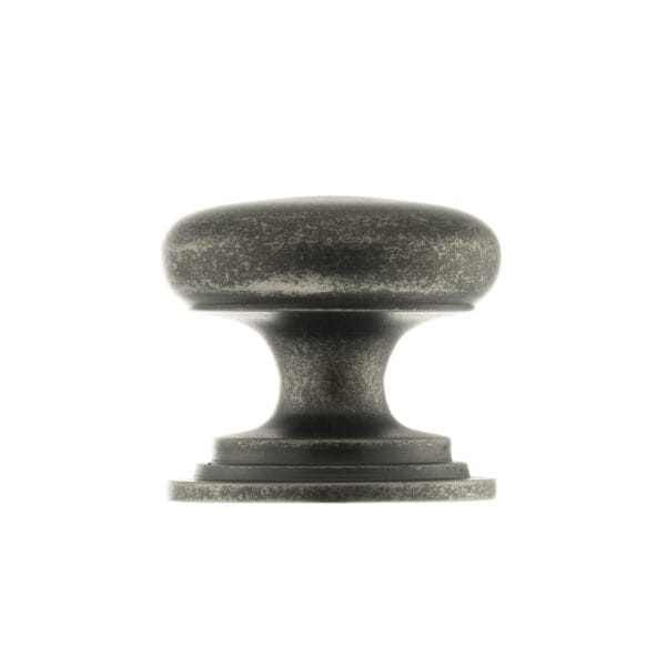 Atlantic Distressed Silver Old English Lincoln Solid Brass Victorian Cabinet Knob 38mm on Concealed Fix - (OEC1238DS)