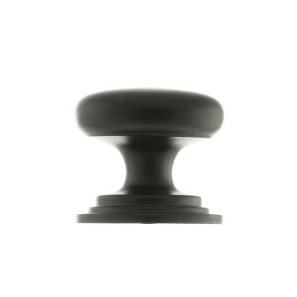 Atlantic Matt Black Old English Lincoln Solid Brass Victorian Cabinet Knob 38mm on Concealed Fix - (OEC1238MB)