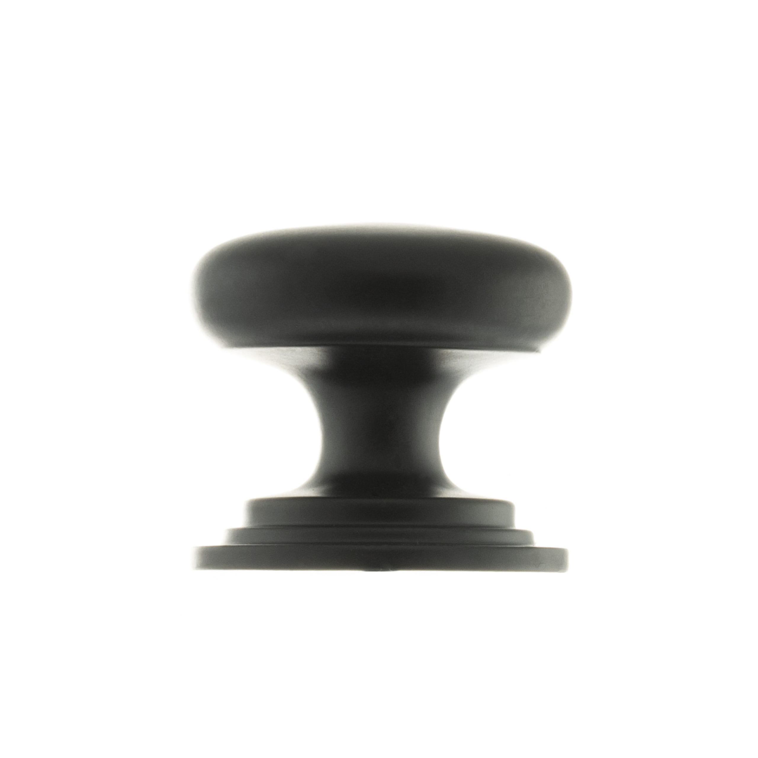 OEC1238MB_OLD-ENGLISH-LINCOLN-CABINET-KNOB_MATT-BLACK_1_HR.jpg Atlantic Matt Black Old English Lincoln Solid Brass Victorian Cabinet Knob 38mm on Concealed Fix - (OEC1238MB) - Image 1