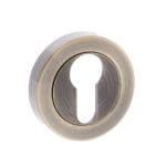 Atlantic Antique Brass Old English Euro Escutcheons - (OEESCEAB)