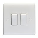 Eurolite Enhance White Plastic 2 Gang Switch - White Eurolite Enhance White Plastic 2 Gang Switch - White (PL3022)