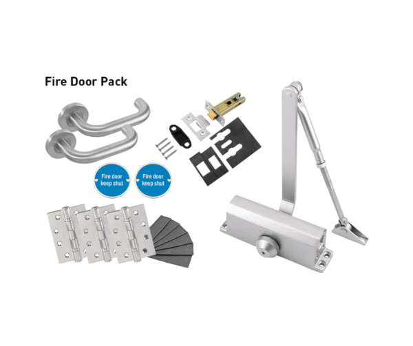 Eclipse Passage Way/Corridor Size 3 Non-Locking Door Kit - Satin Stainless Steel