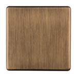 Eurolite Concealed 3mm Single Blank Plate - Antique Brass Eurolite Concealed 3mm Single Blank Plate - Antique Brass (AB1BB)