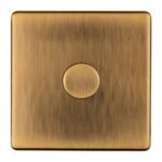 Eurolite Concealed 3mm 1 Gang Dimmer - Antique Brass Eurolite Concealed 3mm 1 Gang Dimmer - Antique Brass (AB1DLED)