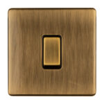 Eurolite Concealed 3mm 1 Gang Switch - Antique Brass Eurolite Concealed 3mm 1 Gang Switch - Antique Brass (AB1SWB)