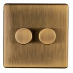 Eurolite Concealed 3mm 2 Gang Dimmer - Antique Brass Eurolite Concealed 3mm 2 Gang Dimmer - Antique Brass (AB2DLED)