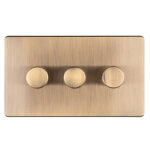 Eurolite 3 Gang Dimmer - Antique Brass Eurolite 3 Gang Dimmer - Antique Brass (AB3DLED)