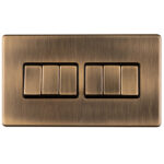 Eurolite Concealed 3mm 6 Gang Switch - Antique Brass Eurolite Concealed 3mm 6 Gang Switch - Antique Brass (AB6SWB)