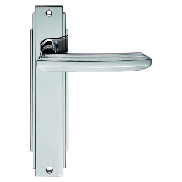 Art Deco Lever on Latch Backplate (ADR012CP)