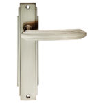 Art Deco Lever on Latch Backplate (ADR012SN)
