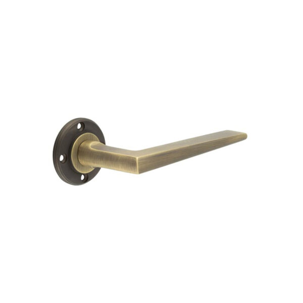 Mayfair Door Handle with No Rose Antique Brass