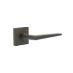 Mayfair Door Handle on Square Plain Rose Dark Bronze