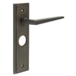 Mayfair Door Handle Bathroom Backplate Dark Bronze