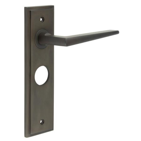 Mayfair Door Handle Bathroom Backplate Dark Bronze