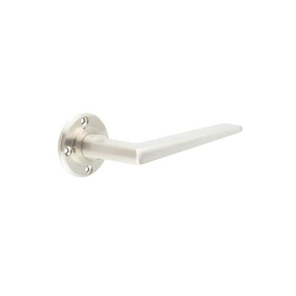 Mayfair Door Handle with No Rose Satin Nickel