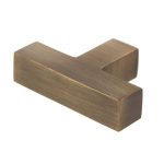 Trafalgar T Bar Square Cupboard Knobs Antique Brass